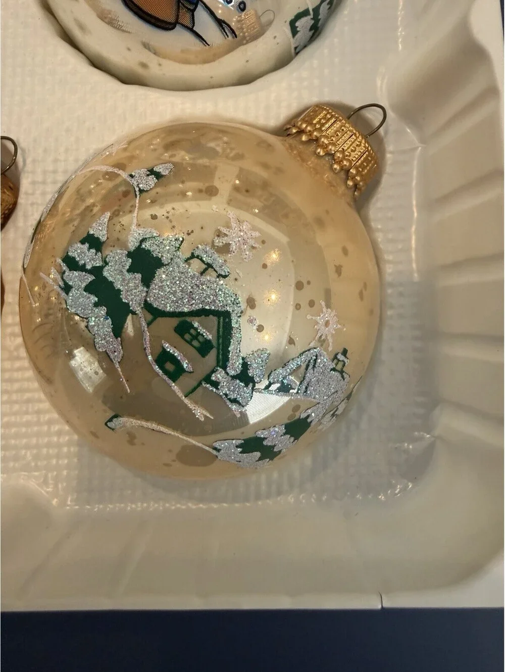 Mickey Mouse Christmas by Krebs 4  glass ornaments vintage 90s original box